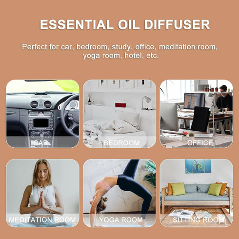 Walnut Wood Essential Oil Diffuser, Fragrant Wood Aroma Air Freshener for Home, Office, Car Design B