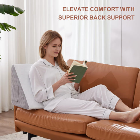 Knee Wedge Pillow, Memory Foam Leg Pillow for Sleeping, Triangle Pillow Wedge for Knee Support, Leg Elevation, Back