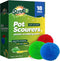 SCRUBIT 18 Round Nylon Dish Scrubber Scouring Pads, 3 Packs of 6 Assorted Colors, Non-Scratch