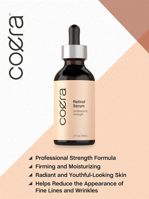 Retinol Serum for Face, 2 fl oz, Professional Strength Formula, Free of Parabens & Fragrances