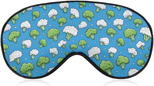 Sleeping Mask for Men & Women,Broccoli Cauliflower Blue Dots Block-Out Eye Mask