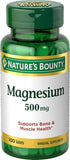 Nature's Bounty Magnesium Mineral Supplement, 500 mg, Coated Tablets, Supports Bone and Muscle Health, 100 Count