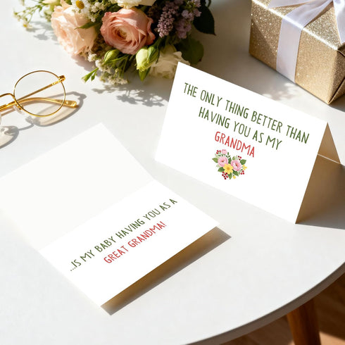 Pstyteos 8 5.3 Funny Pregnancy Card for Grandma, the Only Thing Better than Having You as My Grandma is My Baby Having