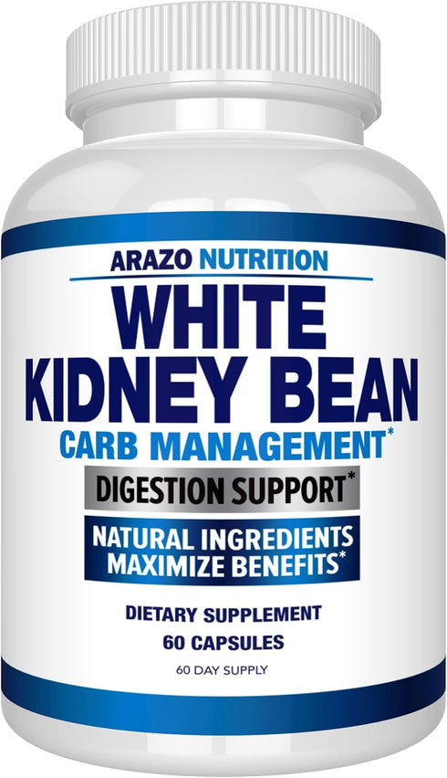Arazo Nutrition White Kidney Bean Extract, 100% Pure Carb Blocker for Weight Support