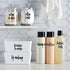 Talented Kitchen Bathroom Labels - Transparent Vinyl & Black Script Stickers for Containers, Bins, Bath, Beauty, Makeup