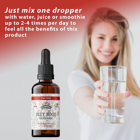 Beet Root Supplement - Organic Liquid Beets Extra Fast Absorption Tincture, Gluten Free, 2 Fl Oz
