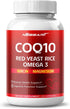 NESSARIT COQ10 + Red Yeast Rice Supplement - 10-in-1 Natural Blend with Omega