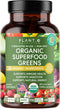 Plant.O Organic Super Greens - High Absorption Antioxidants from Green Powder for Immune Support, 60 Veggie Tablets