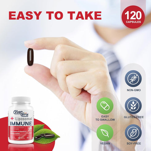 Advanced Liposomal Immune Supplement, 240 Capsules with L-Lysine, Vitamins, Minerals, and Herbal Extracts
