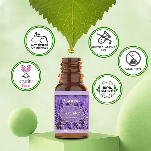 SALKING Floral Essential Oils Set, Premium Pure Natural Oils, 6 x 10 ML Fragrance Oils for Oil Diffusers - Lavender,