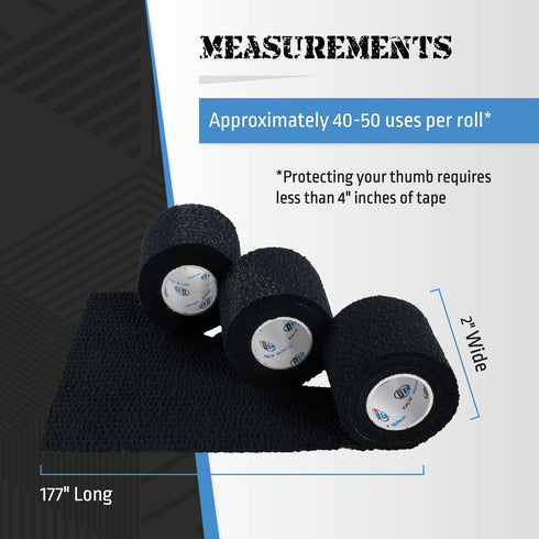 Weightlifting Tape, Stretch Sports Tape for Wrist and Hand Use, 6 Rolls in Black