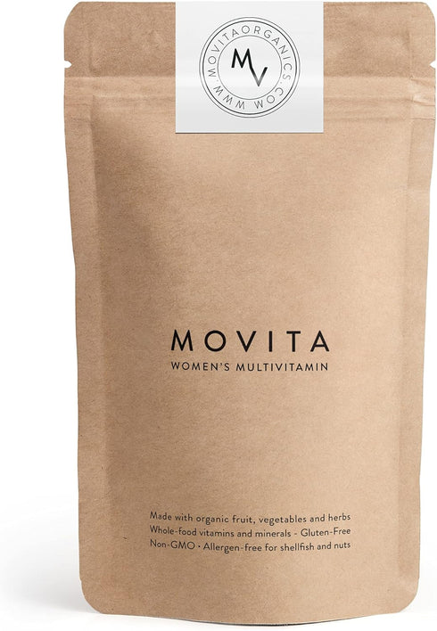 Movita Women's Daily Multivitamin - Organic, Vegan-Friendly, Gluten-Free, 30 Day Supply (Refill Pouch)