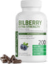 Bronson Bilberry Extra Strength Vaccinium Myrtillus, Promotes Eye Health, Non-GMO, 200 Vegetarian Capsules