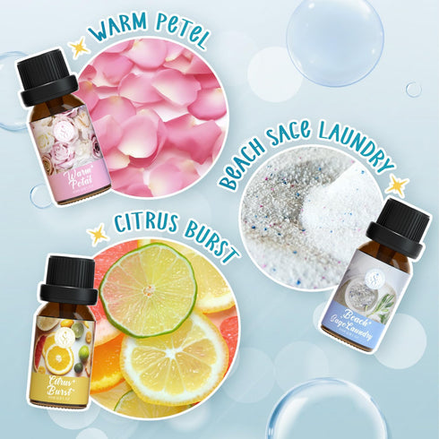 Clean Essential Oils Set: Fragrance Oil Set for Diffusers and Candle Making - 6x10ml