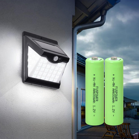AA Rechargeable Batteries, 600mAh NiMH for Outdoor Garden Landscaping String Lights Flashlight Mice (12 Count)