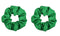 Women Teen Girls Satin Scrunchies, Hair Accessories Elastic Ponytail Holder - Set of 2 (Green)