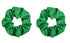 Women Teen Girls Satin Scrunchies, Hair Accessories Elastic Ponytail Holder - Set of 2 (Green)