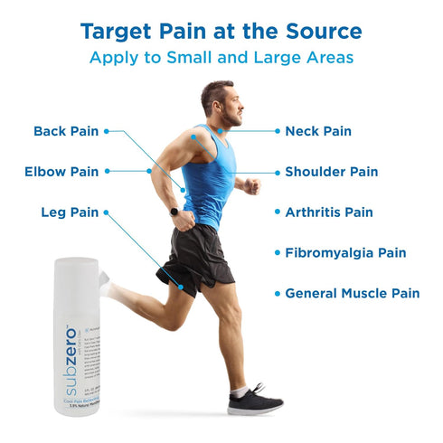 Sub Zero Cooling Pain Relief Gel, 3oz Roll-On for Muscle and Joint Relief