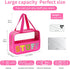 Chenille Letter Patch Clear Makeup Bag, Preppy Nylon Makeup Bag with Handle and Zipper, Waterproof Large Clear Travel Toiletry Bag Storage Bag for Women (Vibrant Rosered-STUFF)