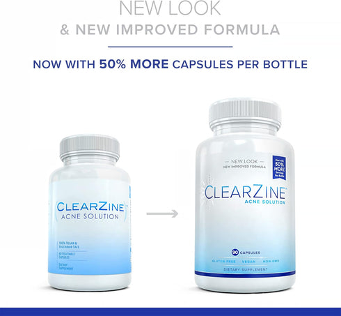 Acne Pills for Teens & Adults | Clear Skin Supplement, 90 Caps for Hormonal & Cystic Acne