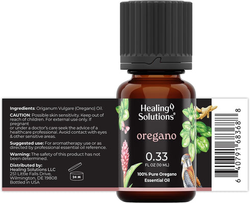Healing Solutions Oregano Essential Oil - 0.33 Fluid Ounces