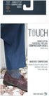 TOUCH Compression 15-20 mmHg, 1 Socks for Men, Herringbone, Cotton, Pair, Charcoal, X-Large