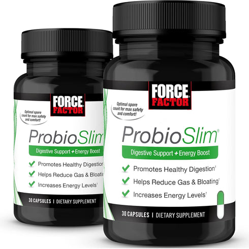 FORCE FACTOR ProbioSlim, 2-Pack, 60 Capsules, Probiotic Supplement for Women and Men, Digestive Health Support