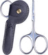PROFESSIONAL Nose Hair Small Scissors with Leather Case (Black)