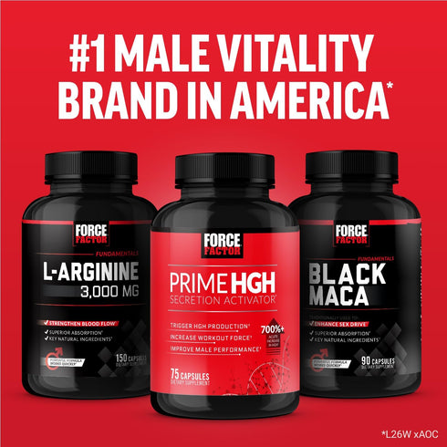 Force Factor Prime HGH Supplement for Men, 75 Capsules, Clinically Studied AlphaSize for Performance