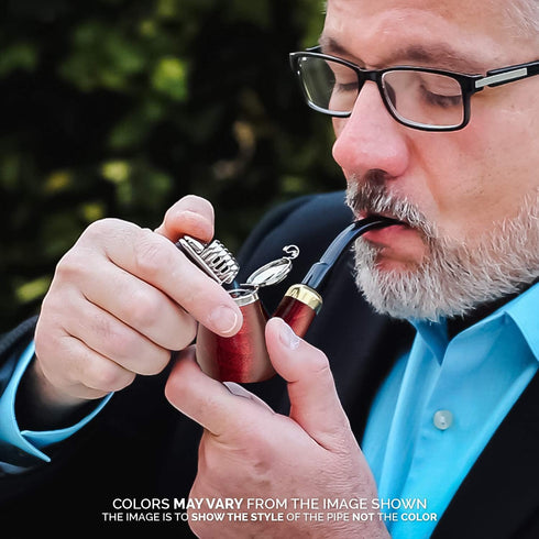 Mr. Brog Full Bent Smoking Tobacco Pipe - Model No: 21 Old Army Mahogany - Hand Made Pear Wood Roots