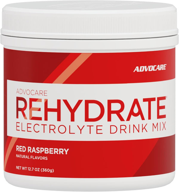 AdvoCare Rehydrate Electrolyte Drink Mix - Hydration & Recovery Drink, Red Raspberry, 12.7 oz