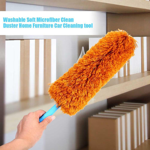 Washable Anti-Static Duster, Soft Microfiber Cleaning Tool for Home Furniture and Car (Dark Brown)