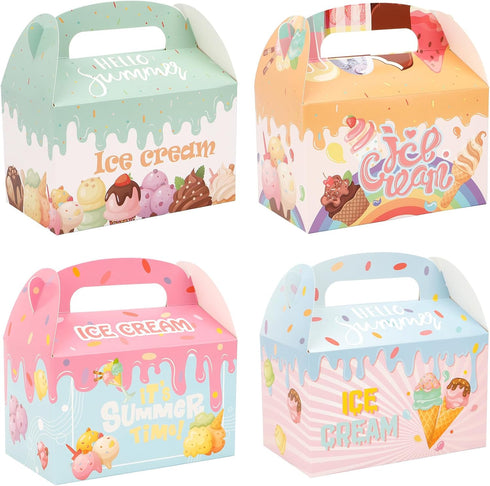 jeowicti 12 Pack Ice Cream Party Favor Boxes Gift Boxes Folding Paper Treat