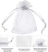 Boshen 100/200PCS White Organza Gift Candy Sheer Bags, Mesh Jewelry Pouches Drawstring for Wedding Party Favors