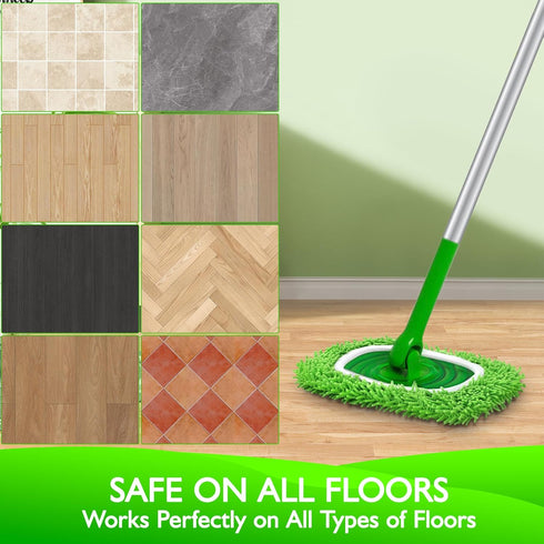 Reusable Microfiber Mop Pads Compatible with Swiffer Sweeper, 8 Pack Dry Sweeping & Wet Mopping Cloths