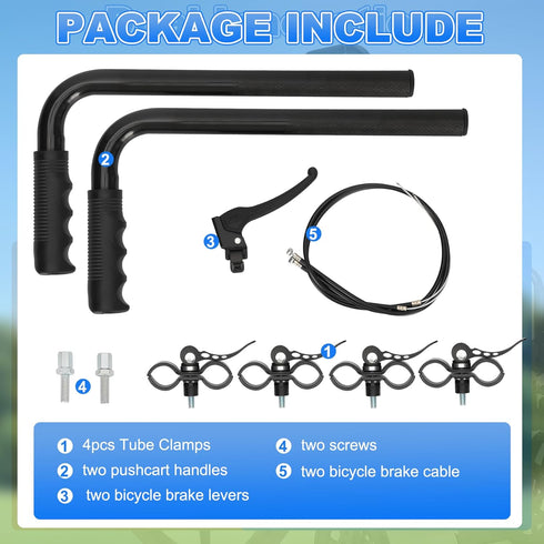 Deerdtride Upgraded Wheelchair Handle Extenders with Brake and Reinforced Design, Adjustable Universal Extension