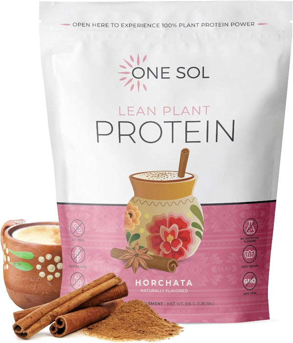 One Sol Lean Plant Protein Powder - Horchata, Low Carb, Gluten-Free, Vegan Friendly, No Sugar Added
