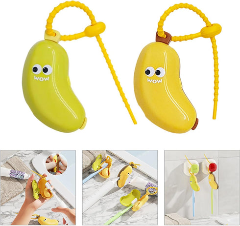 SOMUMOK Cartoon Banana Shape Toothbrush Head Protector Cover Portable Holders for Travel Bathroom Storage Case