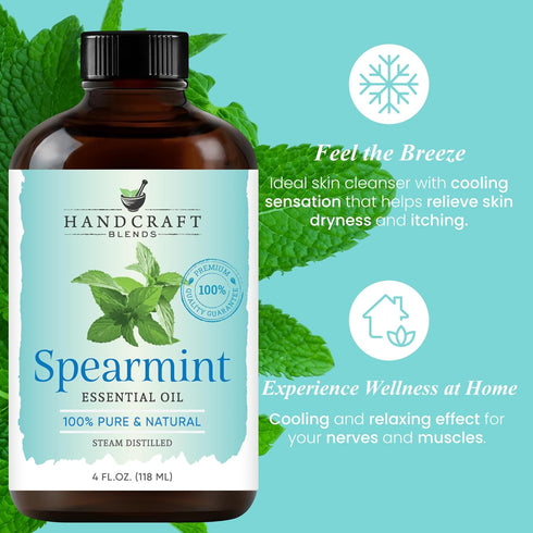 Set: (2 4 Oz) 100% Handcraft Blends Crisp & Focused Rosemary and Spearmint Essential Oils x Fl Pure & Natural