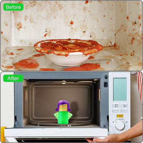 Abnaok Angry Mama Microwave Cleaner, Steam Cleaner for Microwave Oven, Cleans with Vinegar and Water (Green)
