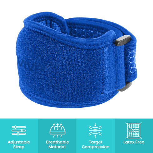 Vive Tennis Elbow Brace for Men & Women 2 Pack - Tendonitis Elbow Brace for Pain Relief and Support