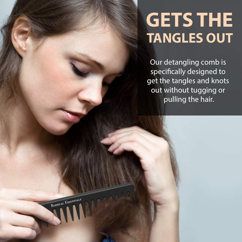 Salon Styling Combs | 5 Piece Professional Black Carbon Fiber Hair Comb Set for Men and Women