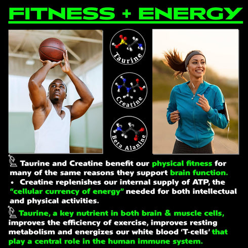 Vegan Brain & Body Boost, Plant-Based Lifestyle Supplement, Anti-Aging, Physical Fitness, Vegan Amino Acids - Creatine,