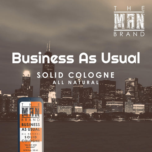 Solid Cologne Balm for Men, Natural Men's Cologne, Travel Size Wax Cologne, Business As Usual - 0.75 oz