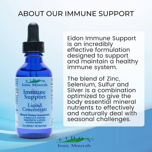 Eidon Ionic Minerals Immune Support Supplement Liquid Concentrate, 2 oz, Immune Booster Drops