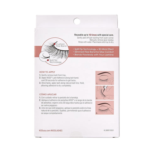 KISS Lash Couture Naked Drama False Eyelashes 'Cruise', 16 mm, Includes 4 Pairs of Lashes, Contact Lens Friendly, Easy
