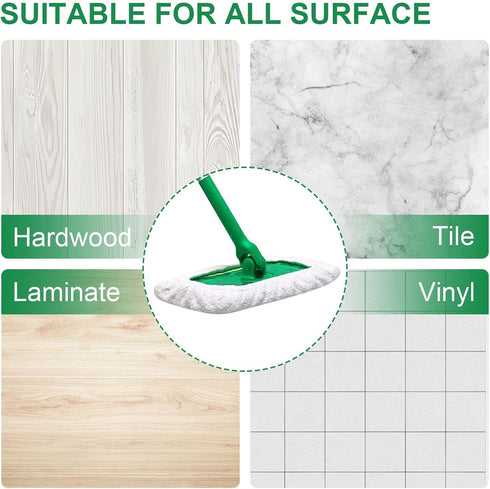 KEEPOW 8 Pack Reusable Wet Pads Compatible with Swiffer Sweeper Mop, Washable Microfiber Cloth Refills for Hardwood