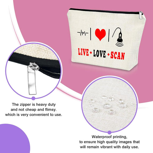 Sonographer Makeup Bag Gifts for Women, Thank You Gift for Friends, Retirement Gift for Her, Travel Pouch