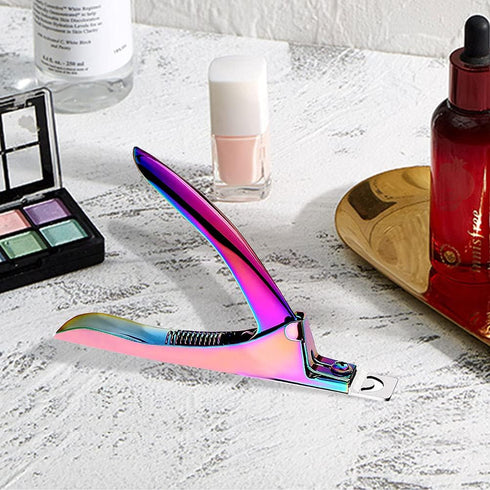 Professional Acrylic False Nail Clippers, Nail Tip Cutter for Acrylic Nails and Manicure Tool (Rainbow)