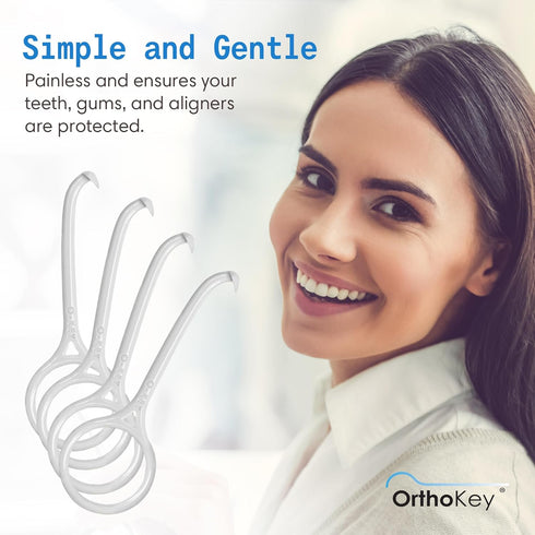 OrthoKey Clear Aligner Removal Tool, Dental Grade Invisalign Remover for Invisible Braces, 4-Pack, White